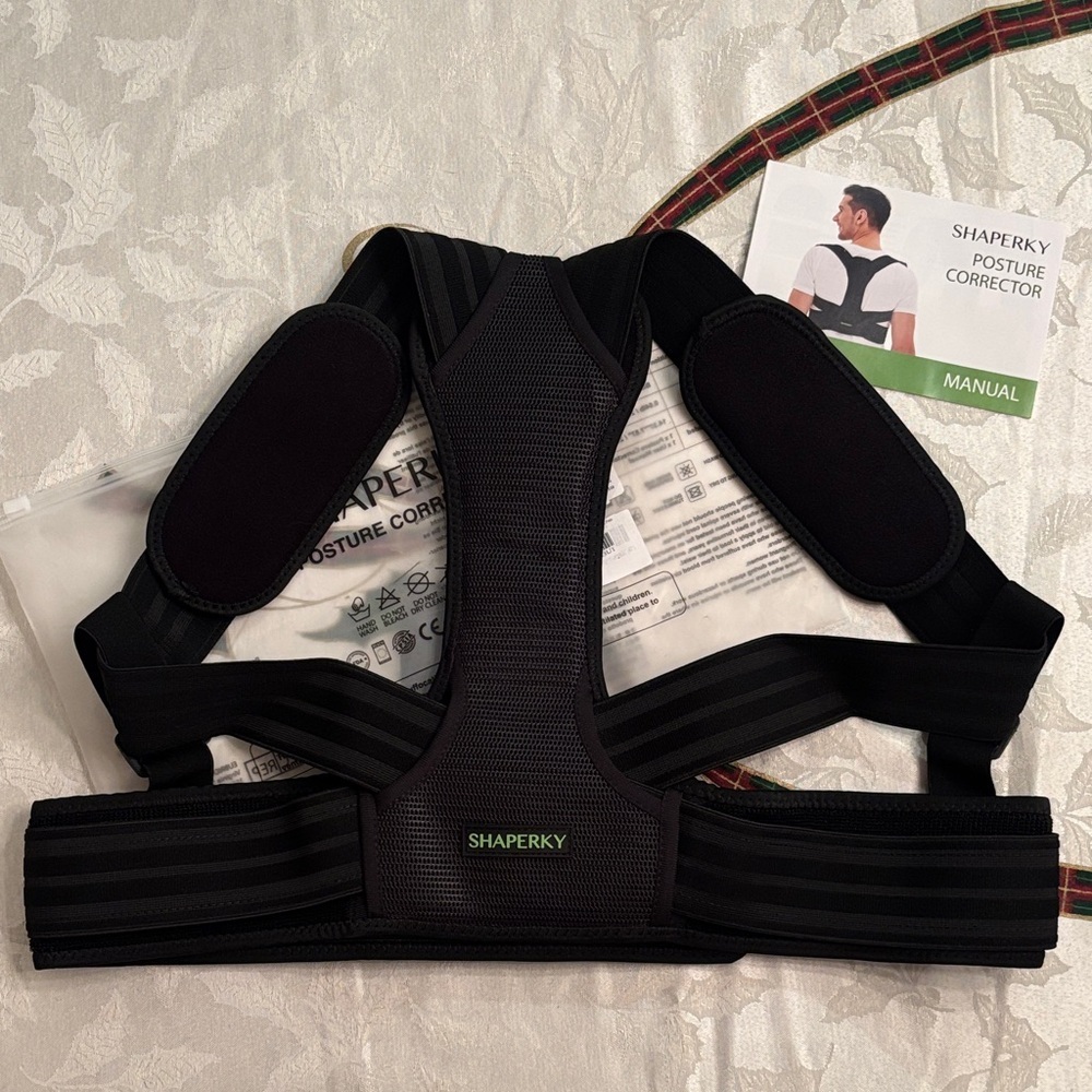 Brand New Posture Corrector Adjustable Upper Back Brace Breathable Support Black